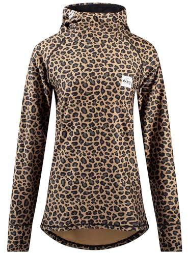 Eivy Damen Icecold Hood Top Yoga Shirt, Leopard, M EU