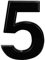 32nd Gloss Black ABS Plastic Door Number with Self Adhesive Back 7.5CM - Black - 5