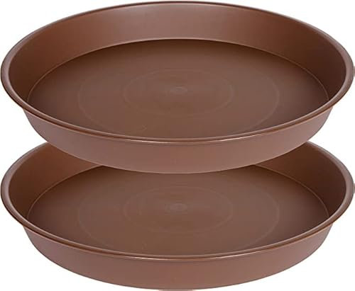 Bleuhome 2 Pack of 16 43,2 cm Plant Untersetzer (38,1 cm Boden), 5,8 cm Tiefe, Pflanzschalen für Töpfe, Kunststoff Pflanzuntersetzer für Innenbereich, Vogeltränke Schalen, Blumentopf Tropfschalen für