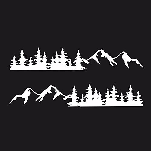 Decalcomanie e adesivi per auto, Riloer 2 pezzi decalcomanie e adesivi universali in PVC per camion auto pick-up Jeep RV SUV barca, montagne e alberi modello decalcomanie decorative impermeabili