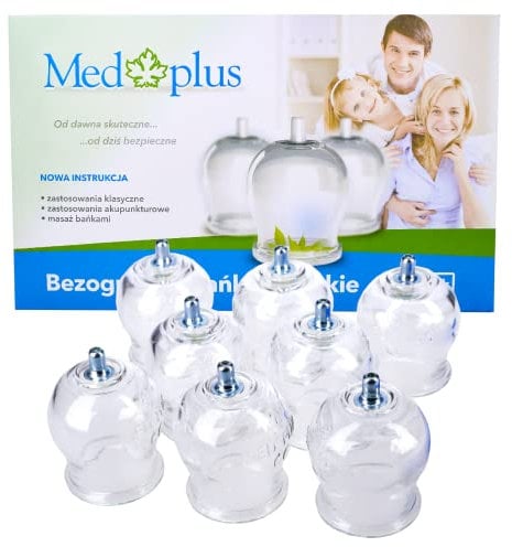8er Schröpfglas-Set mit Pumpe, Chinesisches Schröpfen, Feuerlosen Schröpfen, 58 mm x 27 mm x 37 mm, Hochwertige Saugglocken | Linderung von Müdigkeit, Rücken, Beinschmerzen