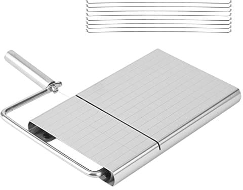 Stainless Steel Cheese Slicer with 8 Wire Cheese for Block Cheese Slicers Cutting Board Cheese