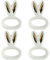 Osterhasenohren Serviettenringe Set von 4 Gold Hasenohren Serviettenringhalter Porzellan Bunny Kaninchen Serviettenring für Ostern Abendessen Dekoration Frühling Hochzeit Party Tischdekoration Dekor