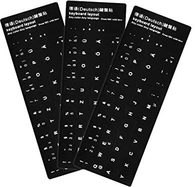 DeutschTastatur Aufkleber,Universal-Tastaturaufkleber für verschiedene Sprachen Starke Klebrigkeit, entfernbar, schadet der Tastatur nicht (Deutsch(German)