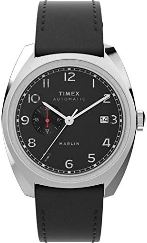 Timex Automatisch Herren Multi Dial Uhr mit Leder Armband Marlin Sub-Dial