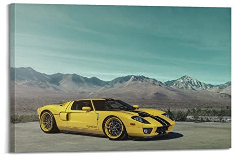 YIBIN Sportauto-Poster für Ford GT Super Car Racing Car Poster Dekorative Malerei Leinwand Wandposter und Kunstbild Druck Moderne Familie Schlafzimmer Dekor Poster 40 x 60 cm