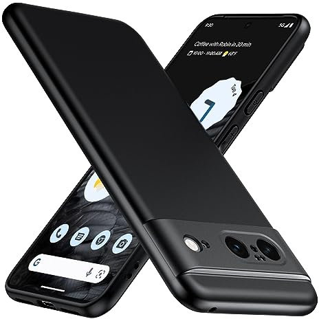 TesRank Google Pixel 8 Hülle, Matte Oberfläche Soft Hüllen [Ultra Dünn] [Kratzfest] TPU Schutzhülle Case Weiche Handyhülle für Google Pixel 8-Schwarz