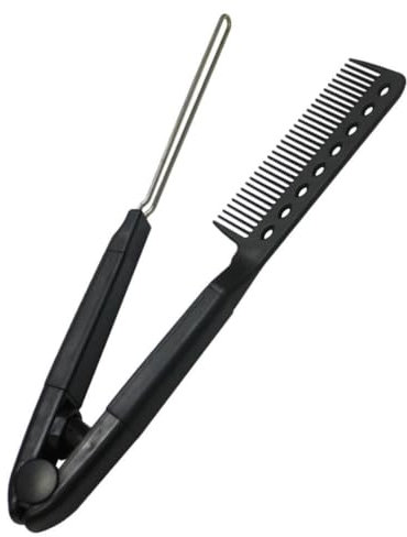 minkissy V-Shaped Straightening Hair Comb Straightening Brush Comb Flat Iron Comb for Salon Home Use