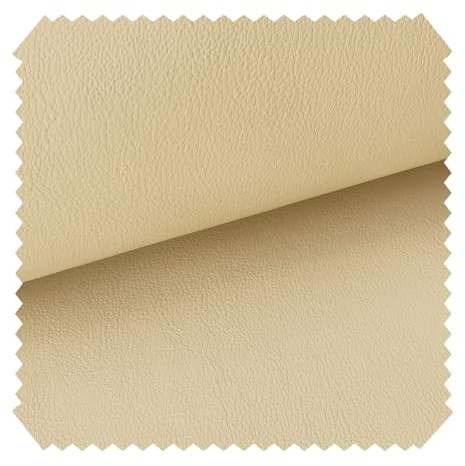 novely® FLEN UV+ - Wasserfestes Outdoor Kunstleder - Schwer Entzündbarer Möbelstoff - Lichtechter Polsterstoff - Pflegeleichte Meterware 1 lfm Farbe: 14 Beige