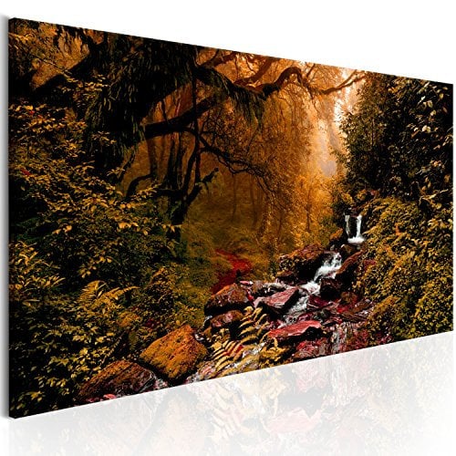 murando Akustikbild Wald Bilder Akustikschaum Hochleistungsschallabsorber Schallschutz Leinwand 1 tlg Wandbild Raumakustik Schalldämmung Waldlandschaft Natur Panorama c-B-0193-b-b