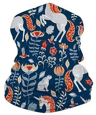 Unisex Multifunktionstuch Bandana Einhörner Kaninchen Atmungsaktiv Stirnband Schal Dehnbar Neck Gaiter für Damen Herren Motorrad Camping Sport, Einhörner Kaninchen, One size