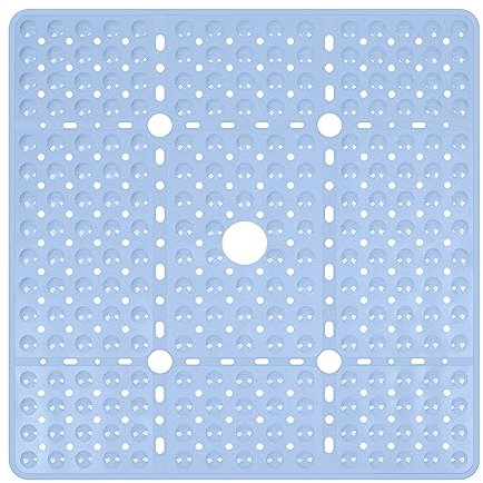 Kingrading Tapis de douche XL antidérapant pour douche - 70 x 70 cm - Sans BPA - Sans latex - Antidérapant - Résistant à la moisissure et lavable en machine - Tapis de douche antidérapant
