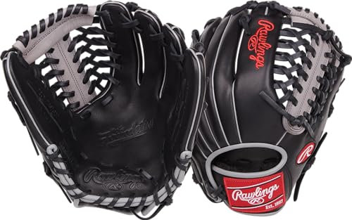 Rawlings Foundation-Baseballhandschuh | Rechtshänder werfen | 30,5 cm – modifiziertes Trap-Eze Web | Schwarz/Grau