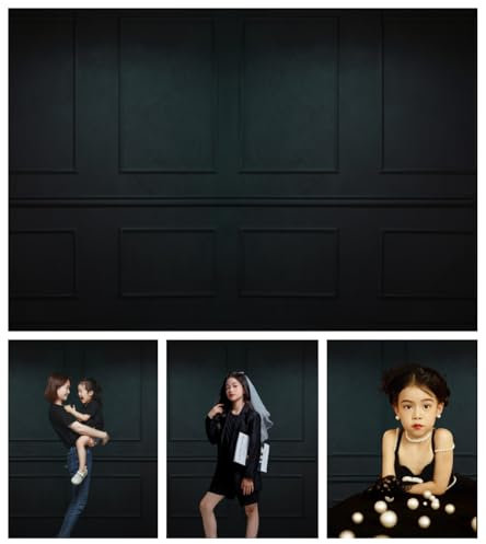 WaW 2.7x1.8m Dunkelgrün Retro Beton Wand Hintergründe für Fotostudios Vintage Porträt Fotografie, Stoff Fotohintergrund für Video, Fotowand, Fotobox Hochzeit Geburtstag