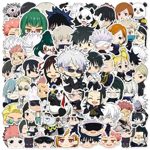 60 Q-Version Jujutsu Kaisen Graffiti Aufkleber für Handyhülle, Gepäck, Skateboard, Gitarre, Laptop, wasserdichte PVC-Aufkleber