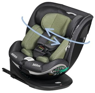 Ms Milos I-Size - Seggiolino da auto girevole a 360°, con ISOFIX e TOP Tether, 40-150 cm (0-36 kg), circa 0-12 anni - Reclinabile e Imbottita - ECE R129