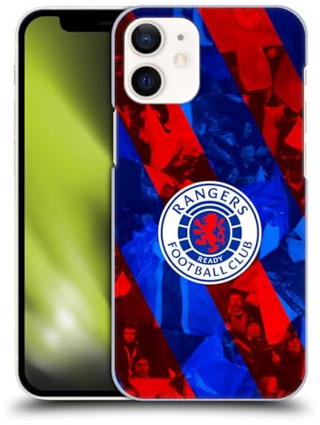 Head Case Designs Licenza Ufficiale Rangers FC Strisce da Stadio Stemma Custodia Cover Dura per Parte Posteriore Compatibile con Apple iPhone 12 Mini