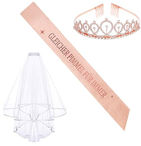 3er Set JGA Deko Frauen Junggesellenabschied Schärpe Frauen JGA Accessoires Frauen Braut Schärpe Bride to Be Schärpe Schleier Haarreif Lustige JGA Accessoires Frauen Braut für Bachelorette Hen Party