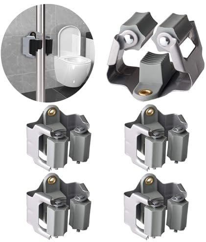 3-H Wandhalterung Gartengeräte 4 Stück Gartengerätehalter, Großes Format Gerätehalter, 1 kg Zusatzgewicht Edelstahl Besenhalterung Wand für Schaufel Besen Haus Garten Badezimmer Garage, Grau