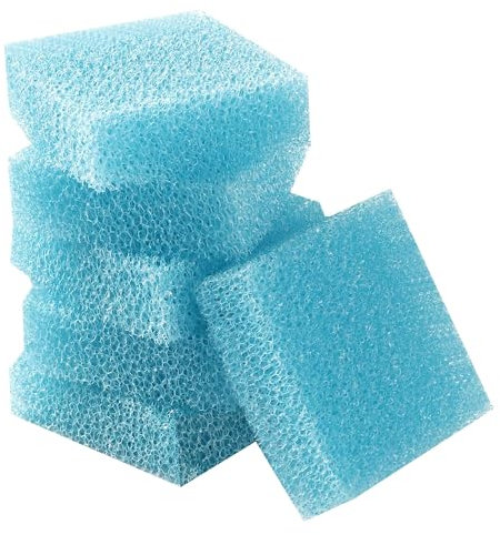 Aussio (6-Pack, Blue) 3.25x3.25x1 Aquarium Cleaner for Glass Walls Fish Tanks, Aquarium Glass Cleaning Tool Won't Scratch Glasses, Aquariums Sponge for Turtle Fish Tank