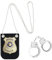 2 accessori per costumi da polizia, set di accessori per polizia, set di distintivi per manette della polizia, costume cosplay per bambini, festa di carnevale di Halloween