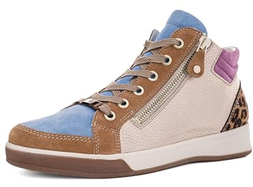 ARA Damen Sneaker Rom Biscuit,Azzuro,Natur,Orchidee Gr. 41,5