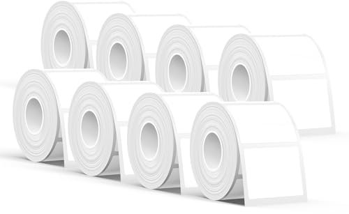 SUPVAN KATASYMBOL T50M Pro/Plus Etikettenband Papier, Wasserfeste Etikettenfür Heim, Schule, Büro, 40 mm x 30 mm, 250 Etiketten/Rolle, Schwarz auf Weiß, 8 Rollen