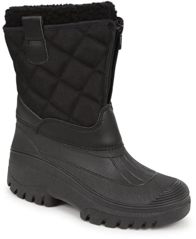 Pavers Fleece-Lined Snow Boots - Black Size 8