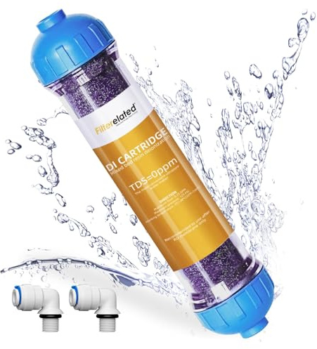 DI Harzfilter Aquarien osmoseanlage entionisierter Resinfilter Wasserfilter Aquarium Mischbettharz Deionization Patrone austauschbare Filtermedien Farbumschlag reduzieren TDS (Blue-DI Cartridge)