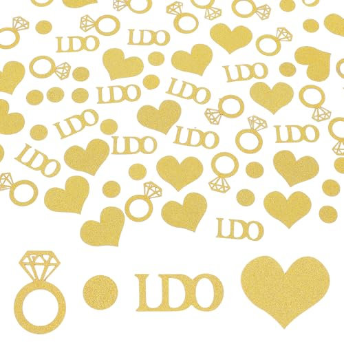 200 Stück Konfetti Hochzeit Deko Gold Verlobung Party Konfettis Tischdeko Diamant Hochzeit Tisch Papier Konfetti Verlobung Party Tischdeko I DO Tun Konfettis Braut Dusche Dekorationen