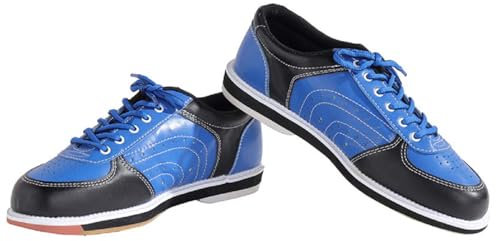 Hiuzylqx Bowls Shoes for Mens Lawn Bowling Trainers Leather,Comfortable Lightweight,Casual Fashion for Bowling Indoor Outdoor Right,Blue,12.5 UK