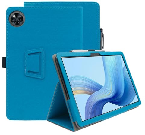 XLTTONG for DOOGEE U11 Case 11 Inch,Full Coverage PU Leather Cover Case Folding Stand with Hand Strap Cover for DOOGEE U11 Pro (Peacock Blue)