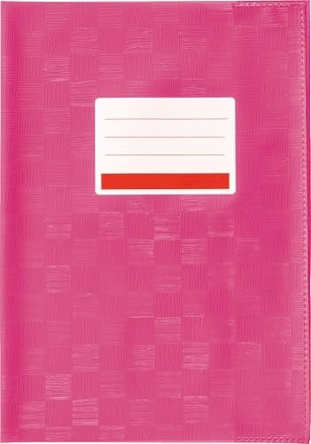 Hefthülle Heftumschlag für Schulhefte Notizbücher Kladden uvm (Pink, A4 | 5er Pack)