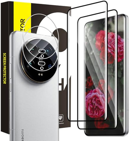 Bodyguard Verre Trempé pour Xiaomi 14 Ultra 5G Verre [2+2 Pack dureté 9h Vitre Protection+film d'objectif] [Bubble Free] [0,33mm Tactile sensible] HD Anti Rayures Xiaomi 14 Ultra Protection Écran