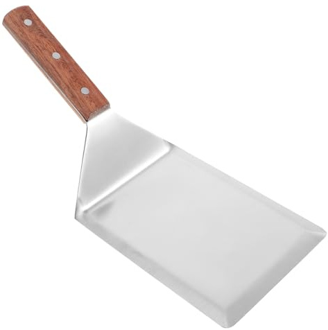 POPETPOP Spatule De Cuisine Portable Pelle à Steak Pour Retourner Œufs Et Crêpes Outil De Cuisine Anti-brûlure Avec Manche Bois