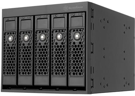 Silverstone SST-FS305B-E -Hot-Swap Adapter Cage SAS-12G/SATA 6Gbit/s Three 5.25 to Five 3.5 Bays, SST-FS305B-E (Black+Black)