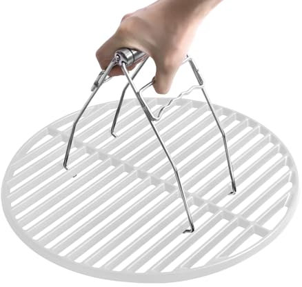 OLIGAI Stainless Steel Hot Plate Clip for Weber Grate Bowl Clip Gripper Tongs for Cooking Grate BGE Kamado Grills Grate Grill Universal Cooking Tool Folding Anti Scalding Kitchen Restaurant