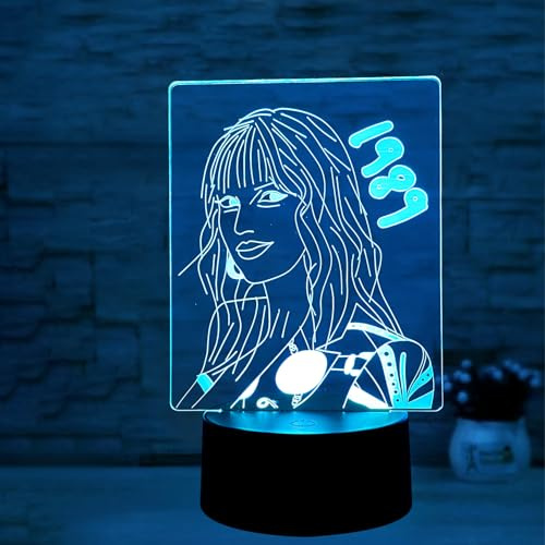EleBikk Lampe 3d Illusion Nachtlicht, Nachtlicht für Kinder, TS Kinder Nachttischlampe, Fernbedienung 16 Farbwechsel Dimmbar mit Touch-Schalter, Dimmbares Visuelles Stereoskopisches Nachtlicht