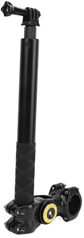 Asixxsix Bike Handlebar Camera Mount, Aluminum Alloy Pipe Clamp Mount Camera Holder Motorcycle Guard Bar Bracket with Selfie Stick, for 29mm‑32mm Bike Motorcycle