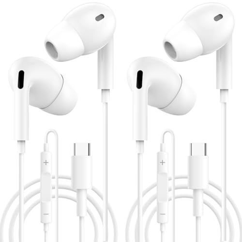 Sftoep 2 Pack In-Ear Kopfhörer mit Kabel, mit Mikrofon und Lautstärkeregler, Noise Cancelling Kopfhoerer, Hi-Fi-Stereo-Ohrhörer.