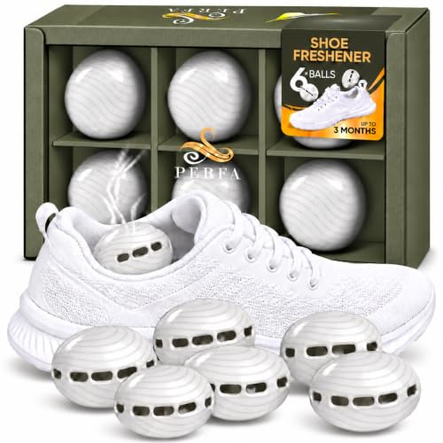 Shoe Deodorizer Balls Linen Long-Lasting Boot Smell Remover by Perfa | Sneaker Odour Eliminator and Shoe Air Freshener, 6 pack; Reusable Smelly Shoes Odour Absorber, Deodorant Refresher