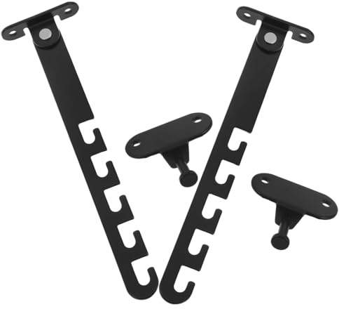 HAMPPLIES 2 Pezzi Limitatore Apertura Finestra Regolabile Sicurezza Design lungo Nero per Balconi e Vetri Scorrevoli Facile Installazione con Viti per Infissi PVC e Alluminio