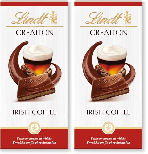 Lindt - Tablette CRÉATION Irish Coffee - Chocolat au Lait alcoolisé, 150g (Lot de 2)