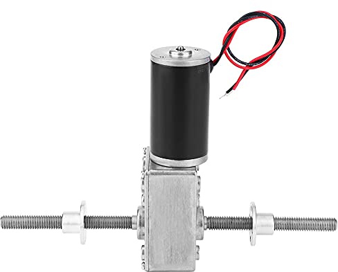 Moteur à vis sans fin M8 Double axe double moteur de réduction à filetage droit avec bride Robuste silencieux Faible bruit Haute précision pour un usage domestique industriel Dents en acier durables