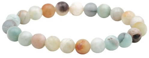 Karma NHYL173438 Naturstein Armband Grün Damen Herren dehnbar modern Armband Geschenk für sie ihn Steinarmband Perlenarmband