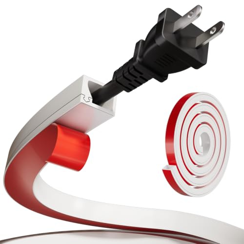 2m Mini Kabelkanal Weiß Selbstklebend,Eckiger Silikon Kanal für 1 Kabel | Flexibler Kabelschutz für TV & Wand:Perfekte Kabelführung für Haushalt,Büro,Lager und Events