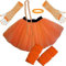 Paper Umbrella Ladies NEON Tutu Skirt Legwarmers Gloves 5 Piece Set (UK 8-14, Orange)