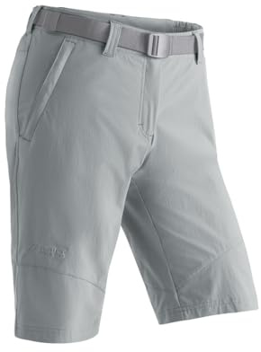 Maier Sports Lawa, Kurze Damen Wanderhose, Wasserabweisende Bermuda für Trekking und Hiking, PFC-frei, mSTRETCH pro 4 & Dryprotec, Grau, 44 (W35/L32)