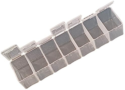Perlin 4Stk Schmuck Perlen Box Perlenbox mit 7 Fächer Jeweils Sortierbox Sortierkasten Schmuckschatullen Sortimentskasten Schmucktablett Aufbewahrungsbox für Nailart Kosmetik Bastelbox B23