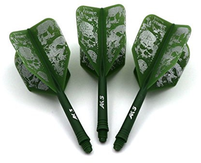 CUESOUL ROST Personalisierte integrierte Dartpfeile Schäfte Schäfte und Darts Flights Medium, 3er Set Schädel Pattern (CSAK-5KL10)